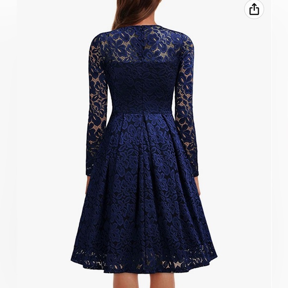 NWT Navy Lace cocktail dress - Picture 2 of 4